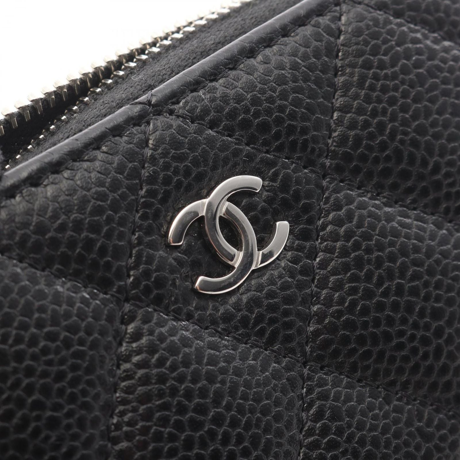 Chanel Coin Case Classic Zip Purse Quilted Black Calf — view 8