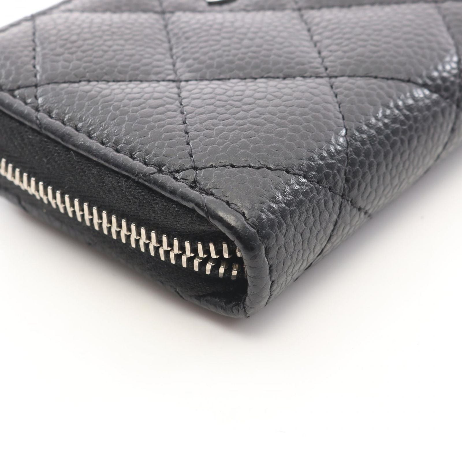 Chanel Coin Case Classic Zip Purse Quilted Black Calf — view 7