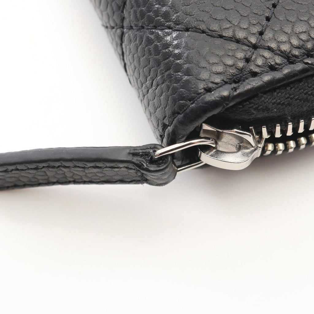 Chanel Coin Case Classic Zip Purse Quilted Black Calf — view 6