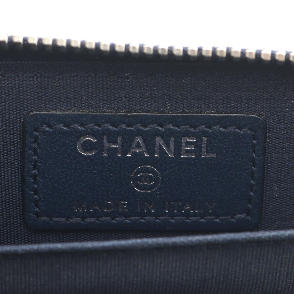 Chanel Coin Case Quilted Navy Lambskin — view 4