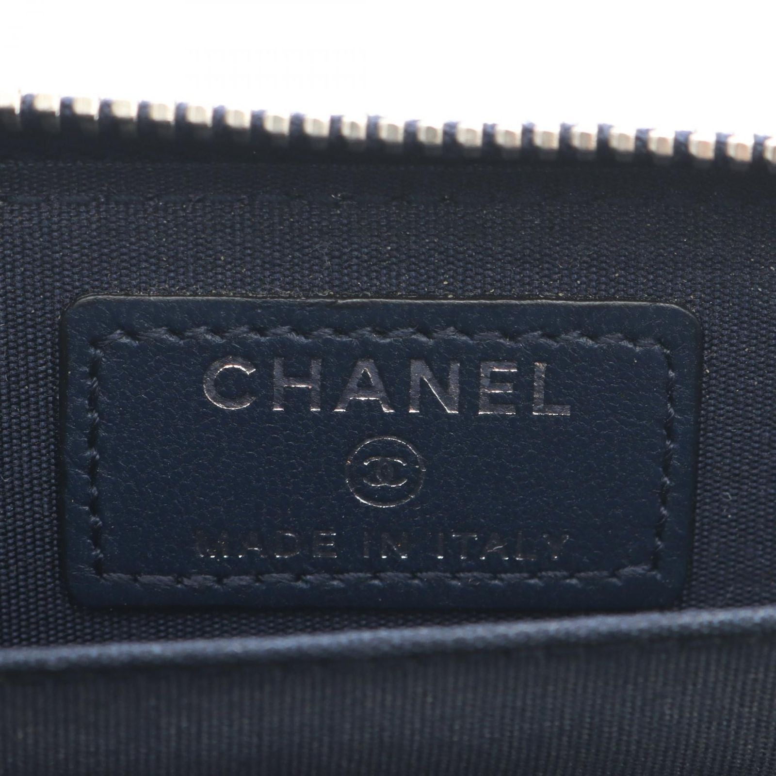 Chanel Coin Case Quilted Navy Lambskin — view 4