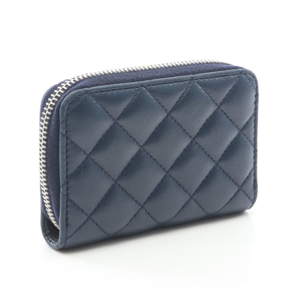 Chanel Coin Case Quilted Navy Lambskin — view 2