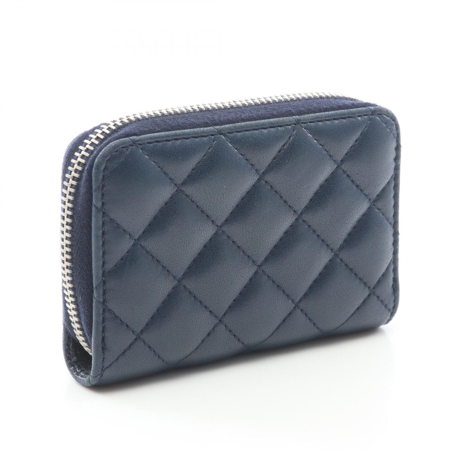 Chanel Coin Case Quilted Navy Lambskin — view 2