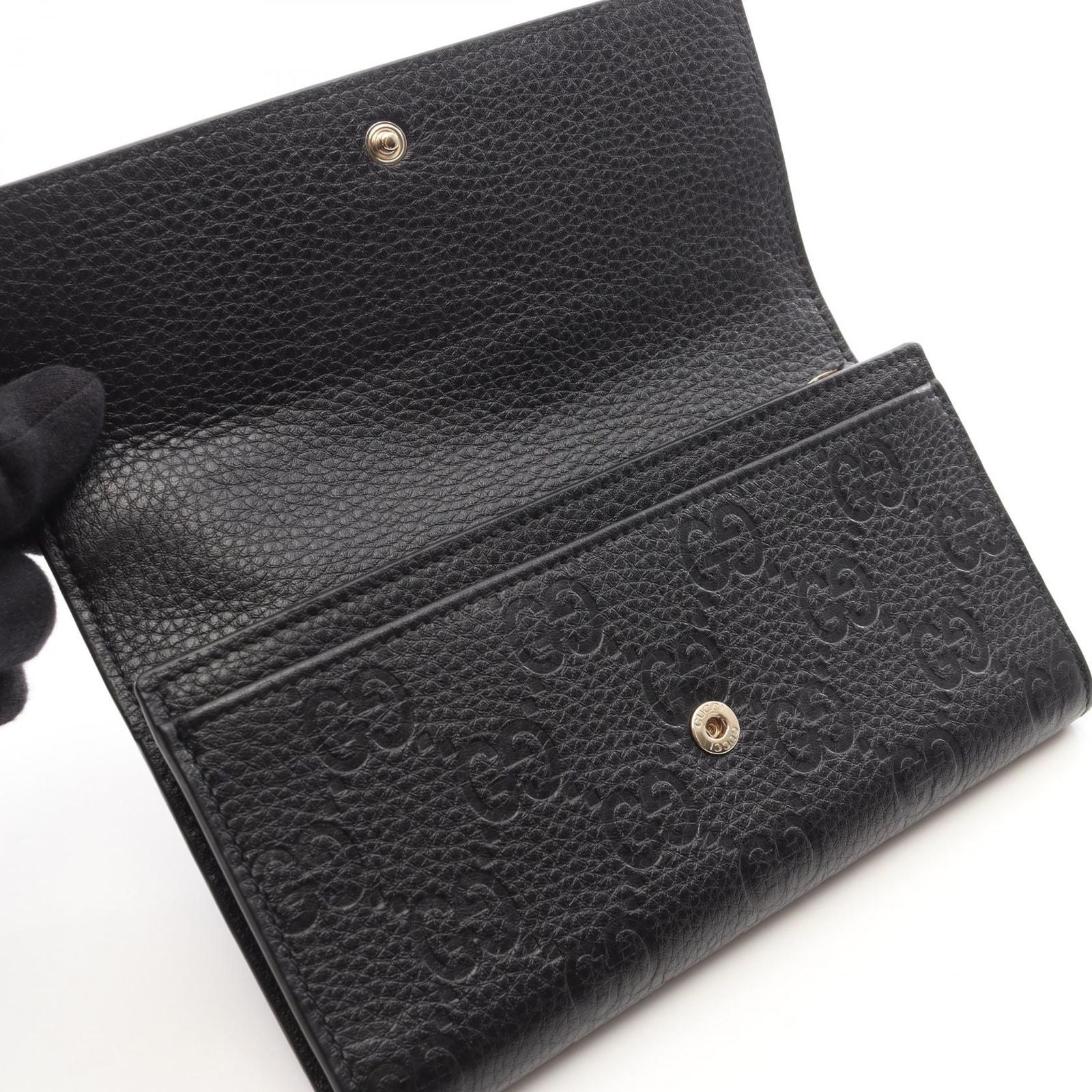 Gucci Bifold Wallet GG Emblem Continental Black Leather — view 8