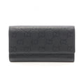 Gucci Bifold Wallet GG Emblem Continental Black Leather