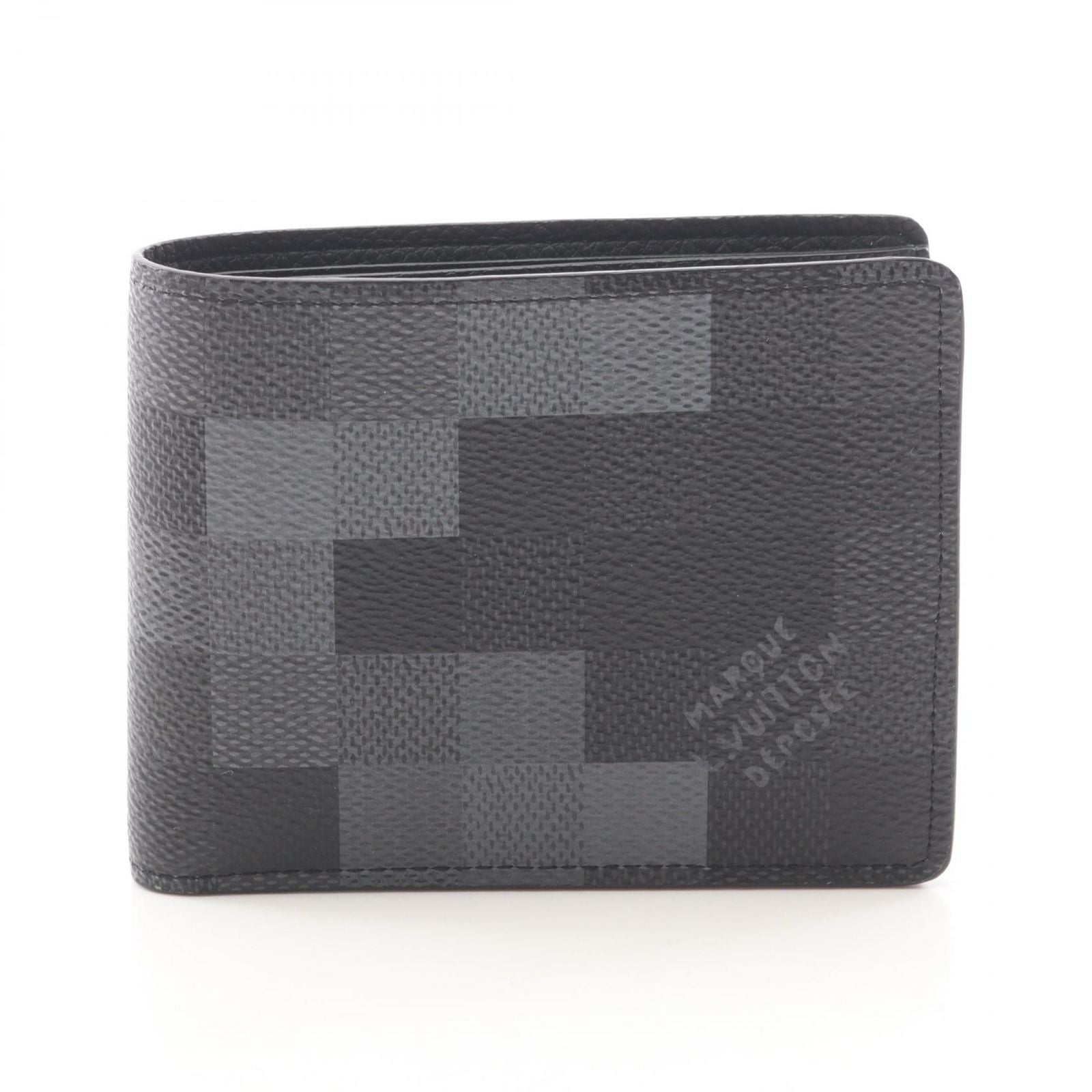 Louis Vuitton Bill Purse Portefeuille Calf Noir Canvas Wallet