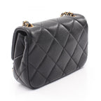 Chanel Shoulder Bag Mini Quilted Black Lambskin Chain — view 2