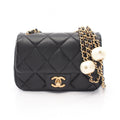 Chanel Shoulder Bag Mini Quilted Black Lambskin Chain