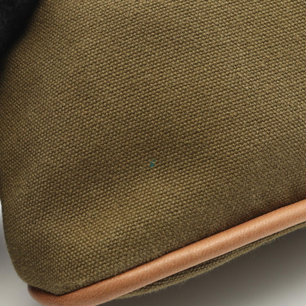 Hermes Pouch Bolide 20 Khaki Canvas Leather Mini — view 5