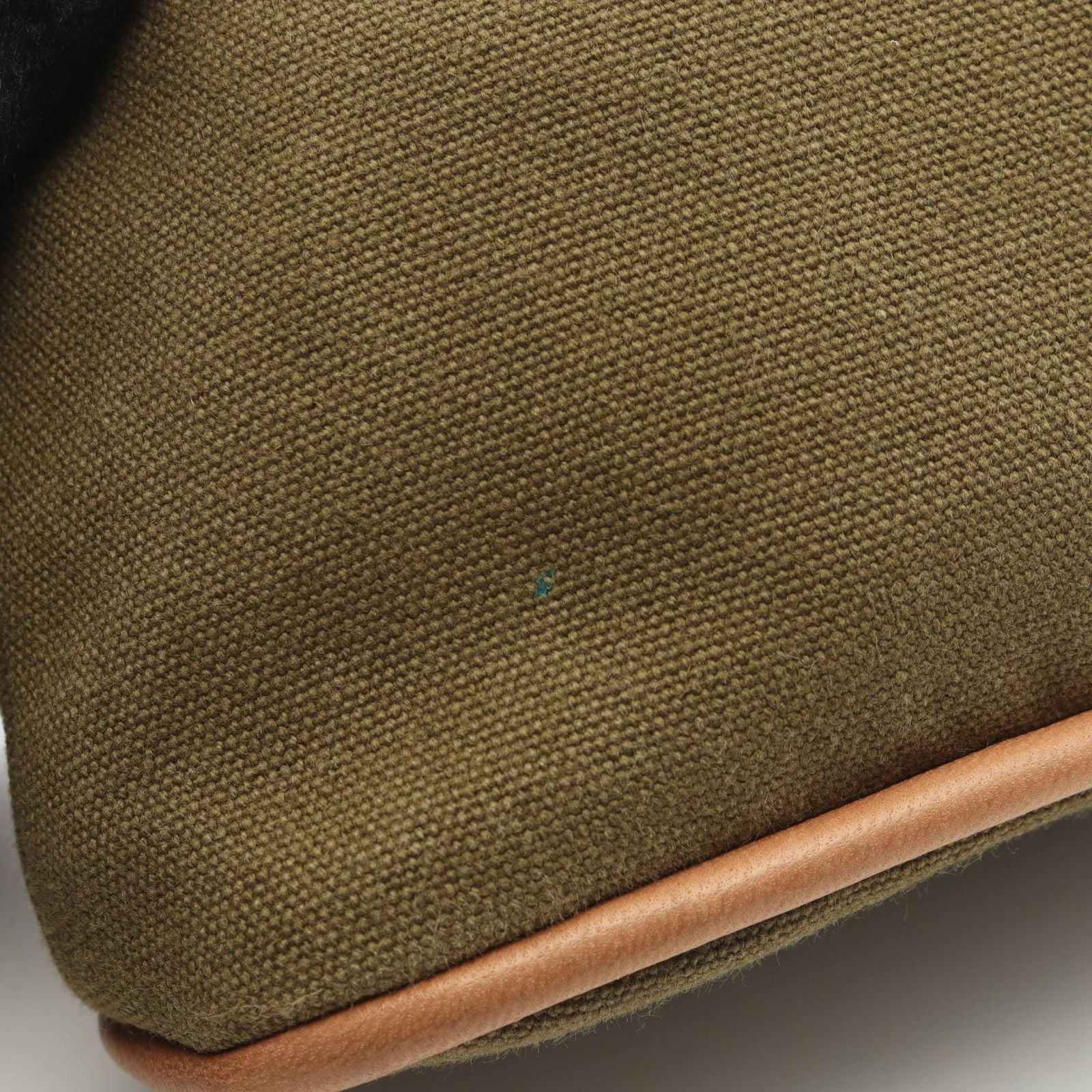 Hermes Pouch Bolide 20 Khaki Canvas Leather Mini — view 5