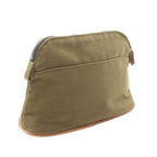 Hermes Pouch Bolide 20 Khaki Canvas Leather Mini — view 2