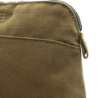 Hermes Pouch Bolide 20 Khaki Canvas Leather Mini — view 6