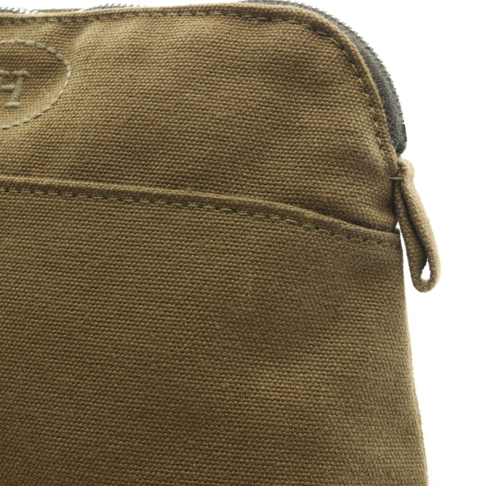 Hermes Pouch Bolide 20 Khaki Canvas Leather Mini — view 6