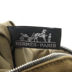 Hermes Pouch Bolide 20 Khaki Canvas Leather Mini — view 4