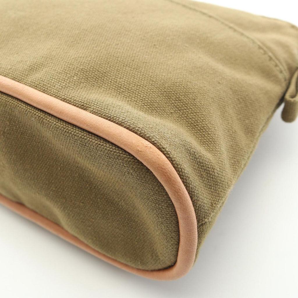 Hermes Pouch Bolide 20 Khaki Canvas Leather Mini — view 8