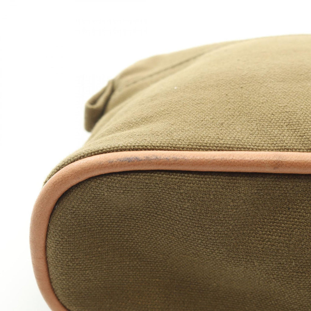 Hermes Pouch Bolide 20 Khaki Canvas Leather Mini — view 9