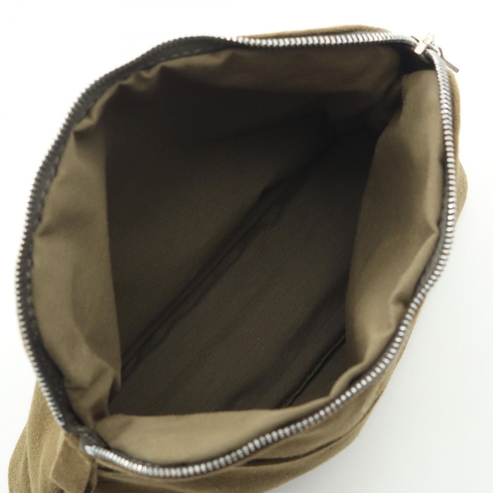 Hermes Pouch Bolide 20 Khaki Canvas Leather Mini — view 3
