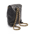 Chanel Backpack Quilted Turnlock Chain Black Lambskin Double — view 2