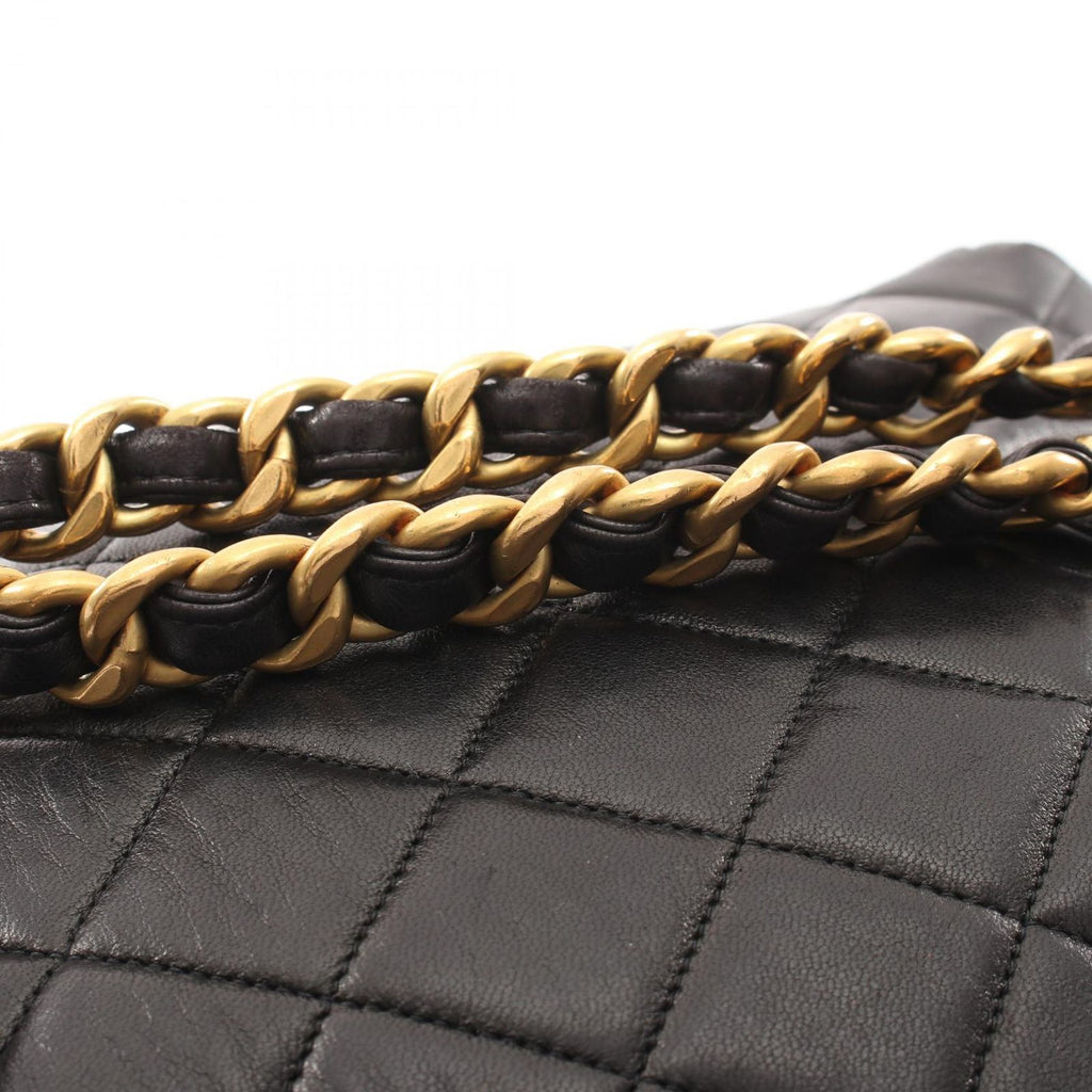 Chanel Backpack Quilted Turnlock Chain Black Lambskin Double — view 7