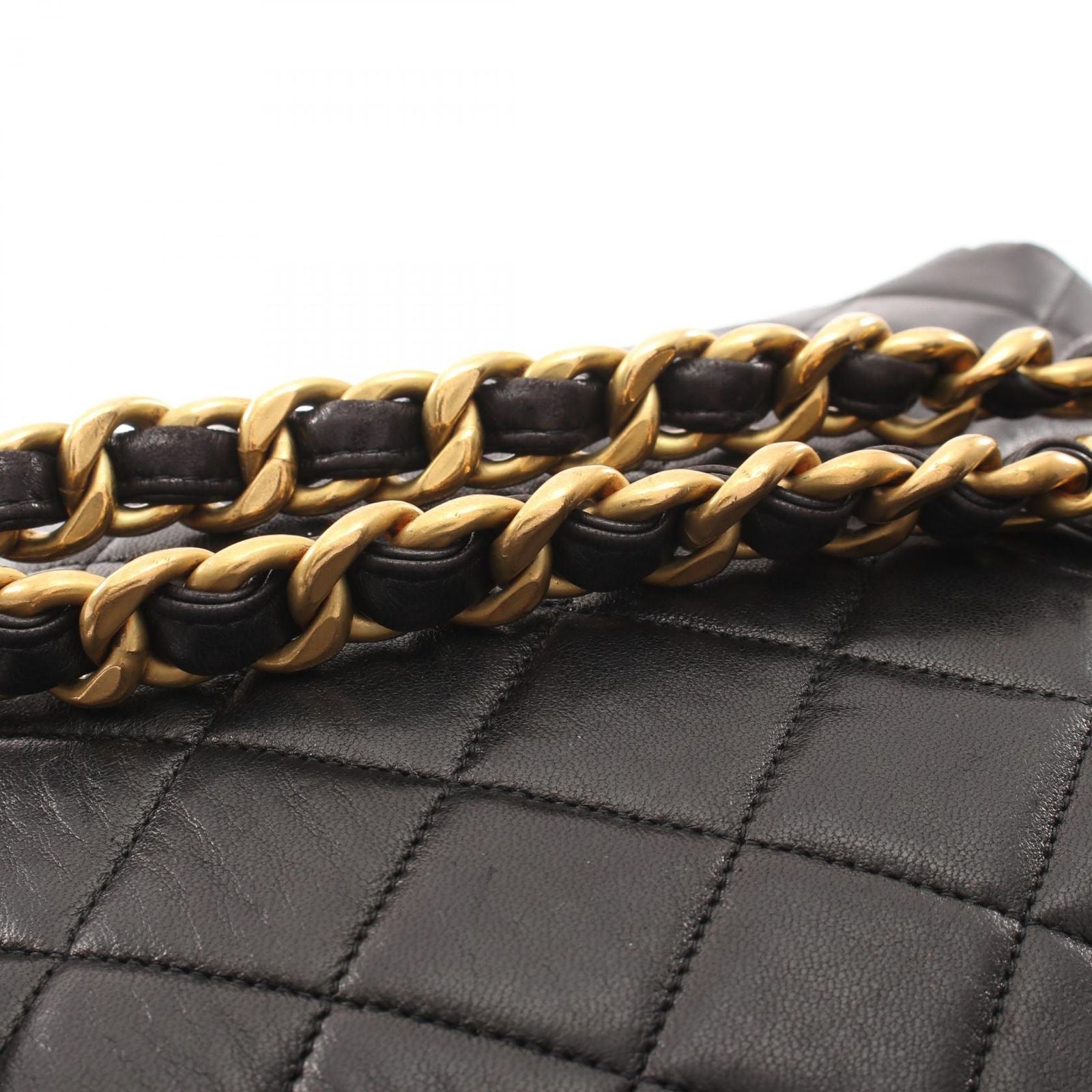 Chanel Backpack Quilted Turnlock Chain Black Lambskin Double — view 7
