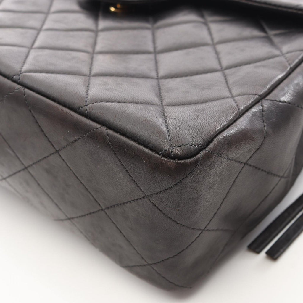 Chanel Backpack Quilted Square Chain Black Lambskin — view 8