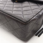 Chanel Backpack Quilted Square Chain Black Lambskin — view 8