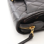 Chanel Backpack Quilted Square Chain Black Lambskin — view 9