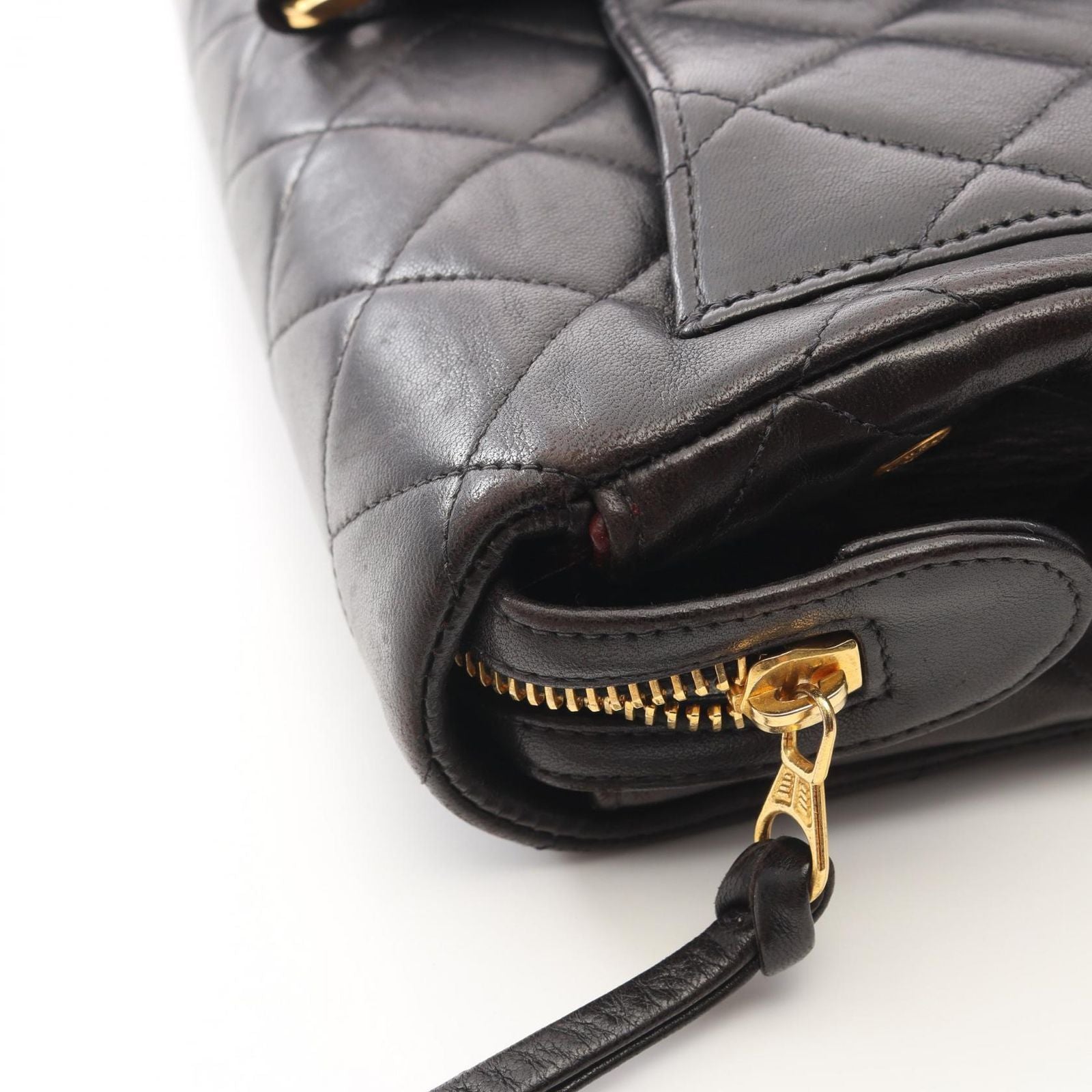 Chanel Backpack Quilted Square Chain Black Lambskin — view 9