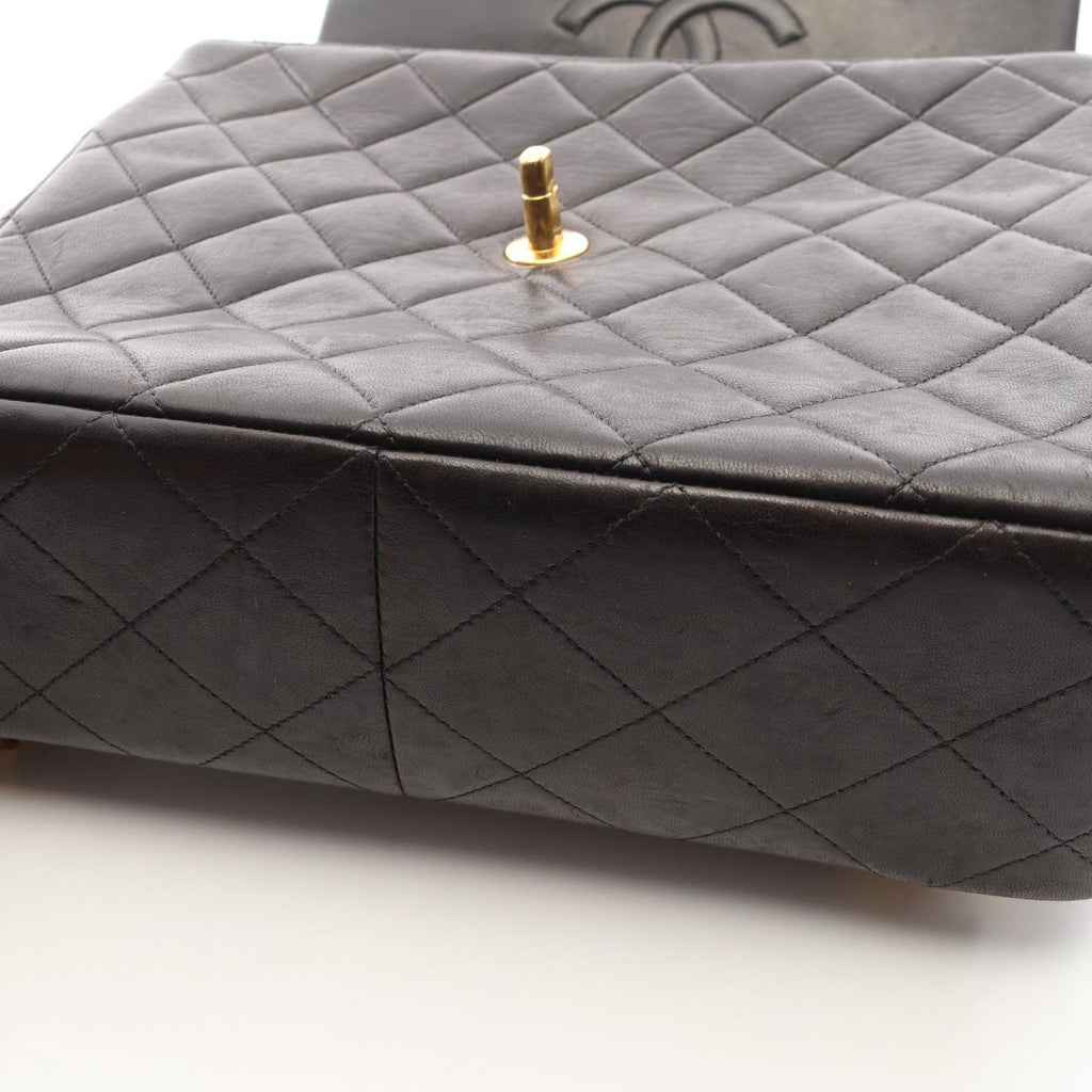 Chanel Backpack Quilted Square Chain Black Lambskin — view 6