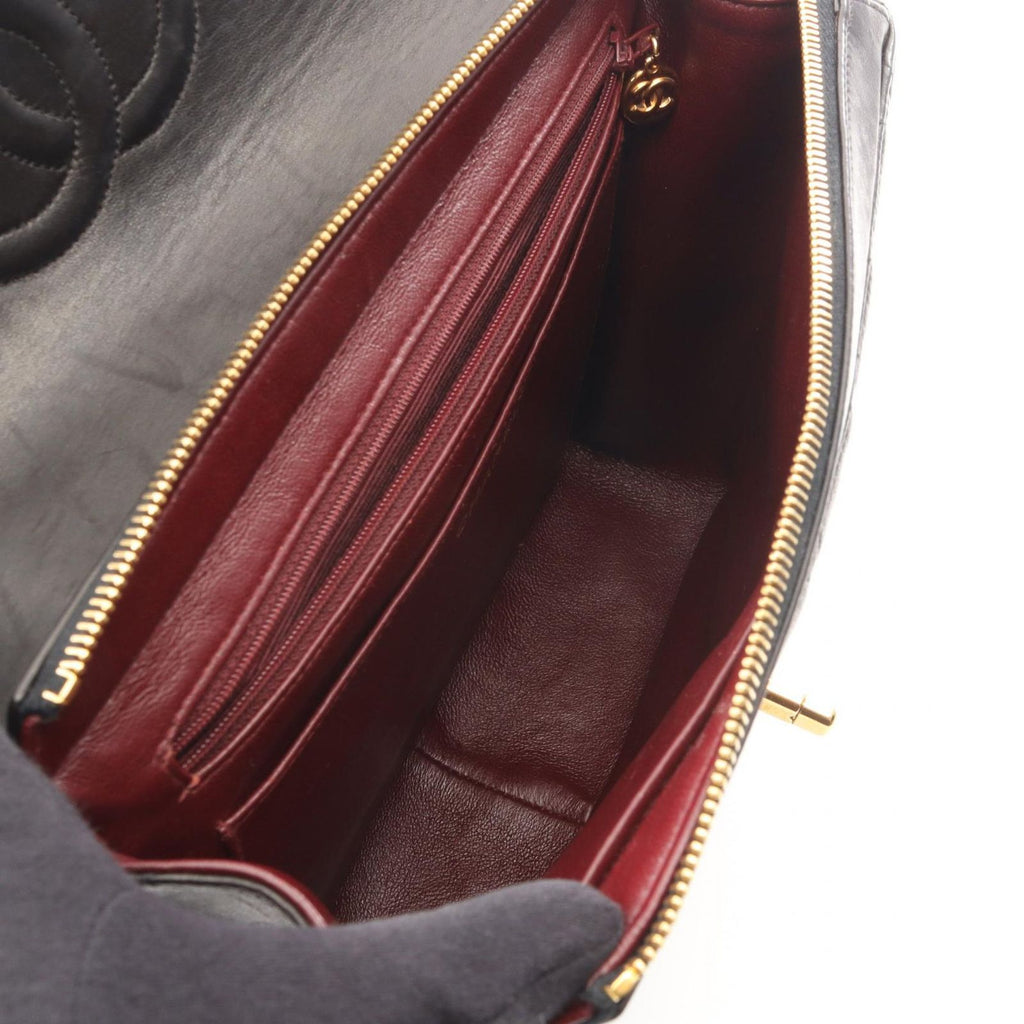 Chanel Backpack Quilted Square Chain Black Lambskin — view 3