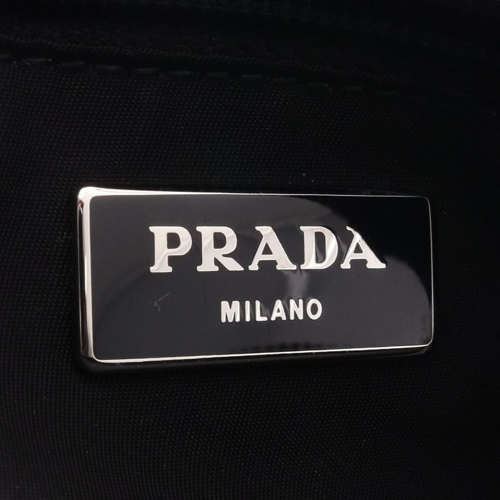 Prada Waist Bag Triangle Logo Studs Black Nylon Leather — view 4