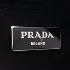 Prada Waist Bag Triangle Logo Studs Black Nylon Leather — view 4
