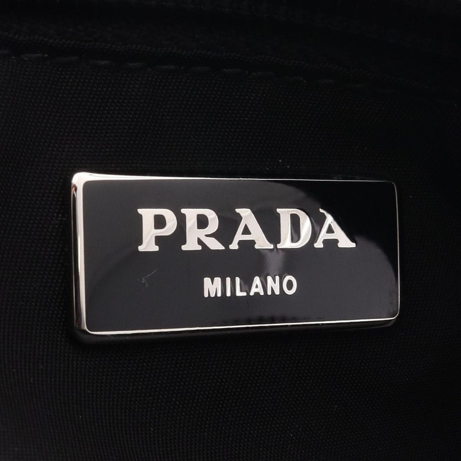 Prada Waist Bag Triangle Logo Studs Black Nylon Leather — view 4