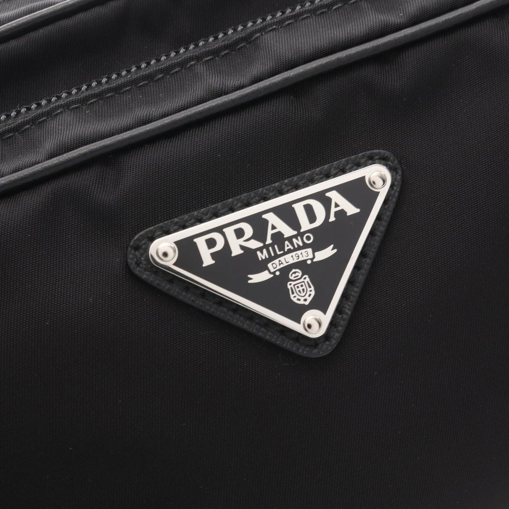 Prada Waist Bag Triangle Logo Studs Black Nylon Leather — view 7