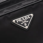 Prada Waist Bag Triangle Logo Studs Black Nylon Leather — view 7