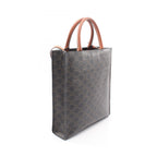 Celine Tote Small Vertical Cover Triomphe 2-Way Black Brown Canvas Leather — view 2
