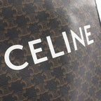 Celine Tote Small Vertical Cover Triomphe 2-Way Black Brown Canvas Leather — view 4
