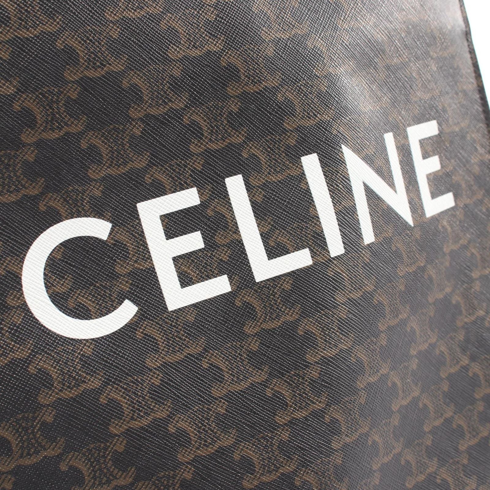 Celine Tote Small Vertical Cover Triomphe 2-Way Black Brown Canvas Leather — view 4