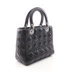 Dior Handbag Lady Dior 2-Way Black Leather Cannage Tote Midi — view 2
