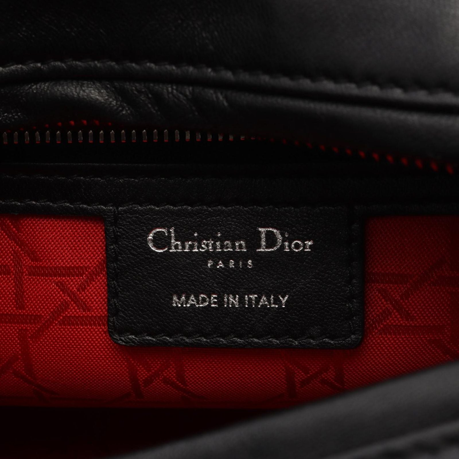Dior Handbag Lady Dior 2-Way Black Leather Cannage Tote Midi — view 4