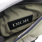 Dior Waist Bag Sacai Saddle Khaki Navy Nylon Leather — view 4