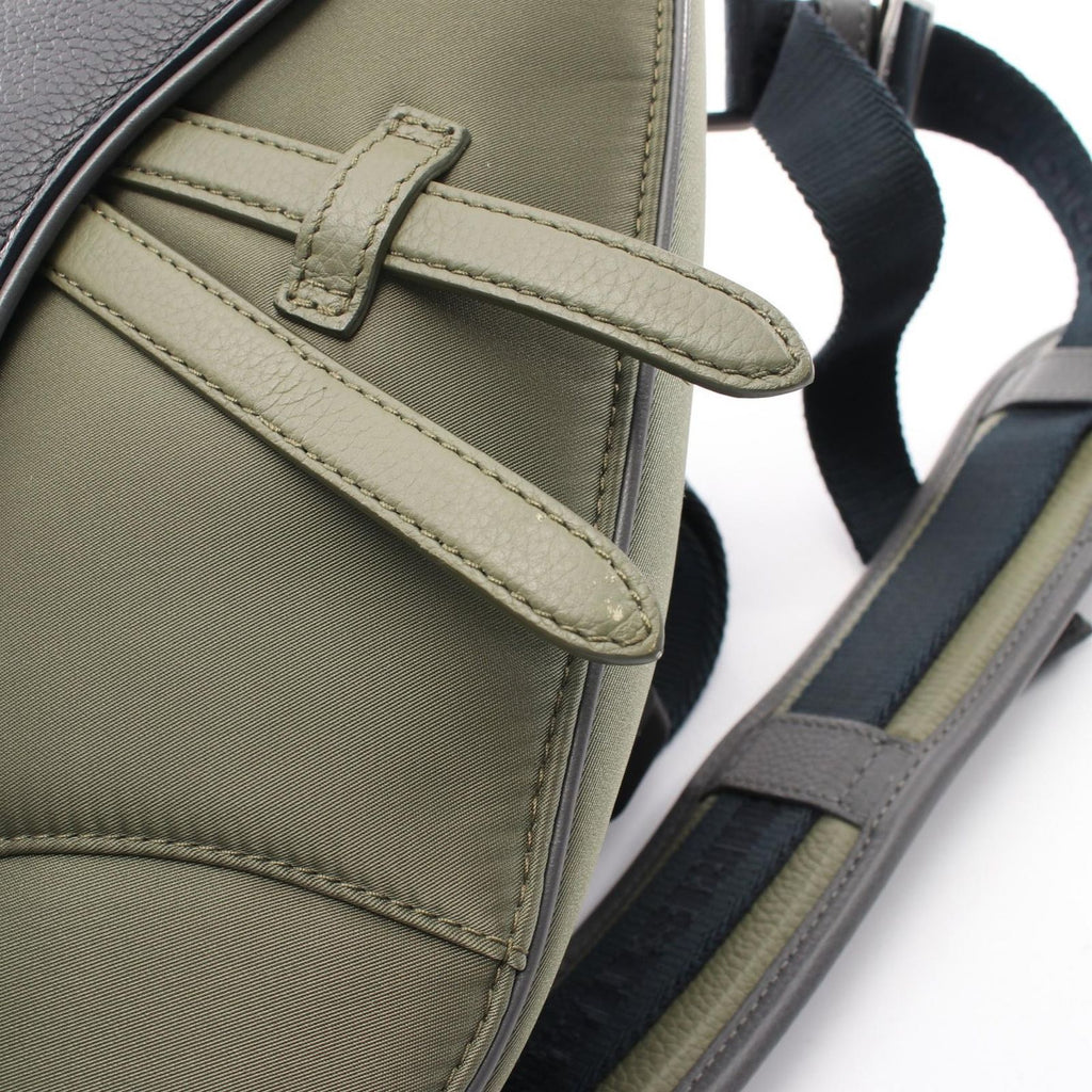 Dior Waist Bag Sacai Saddle Khaki Navy Nylon Leather — view 6