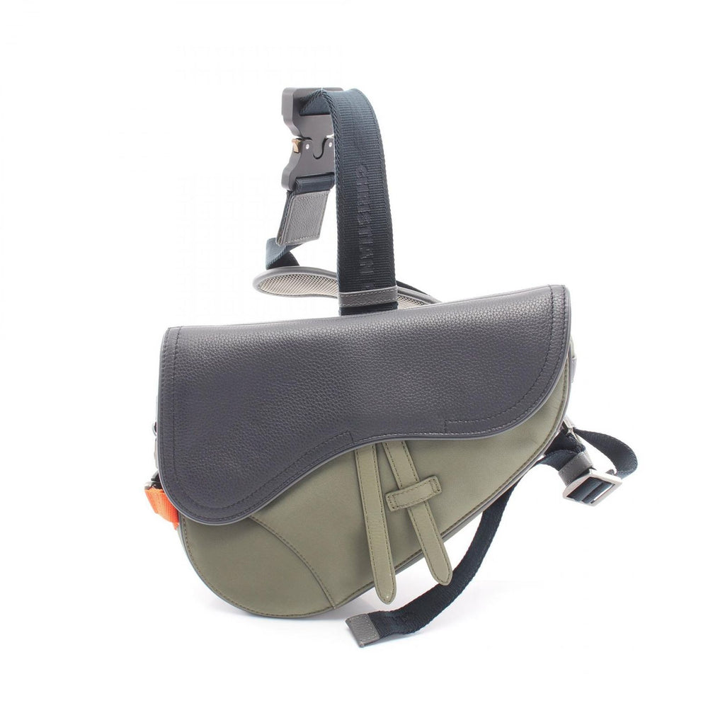Dior Waist Bag Sacai Saddle Khaki Navy Nylon Leather