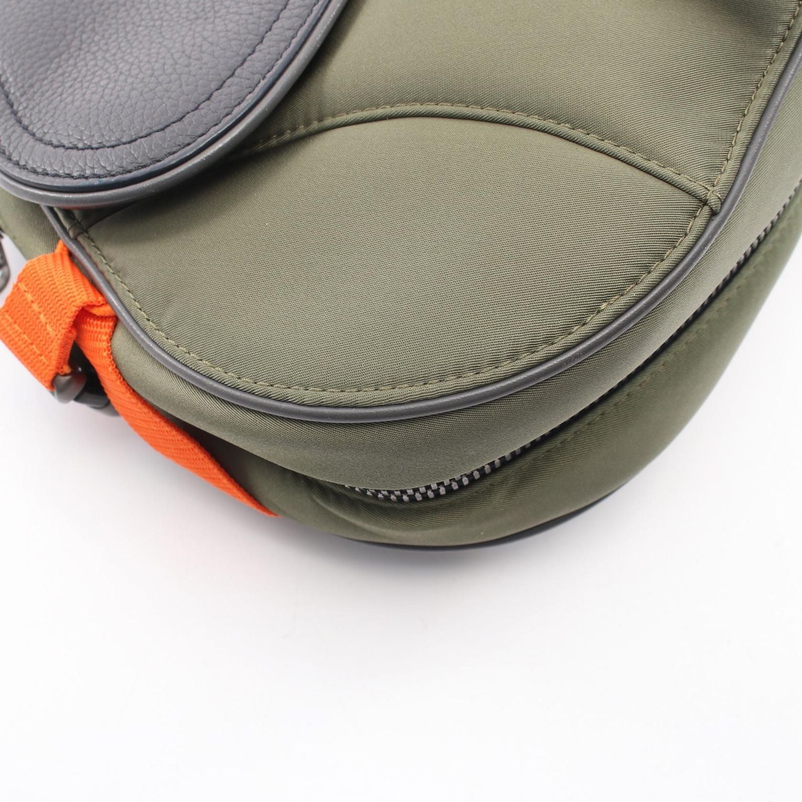 Dior Waist Bag Sacai Saddle Khaki Navy Nylon Leather — view 5