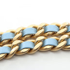 Chanel Shoulder Bag Quilted Light Blue Lambskin Small Flap Chain — view 9