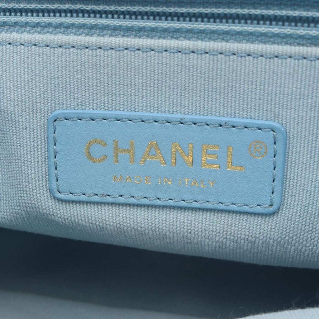 Chanel Shoulder Bag Quilted Light Blue Lambskin Small Flap Chain — view 4