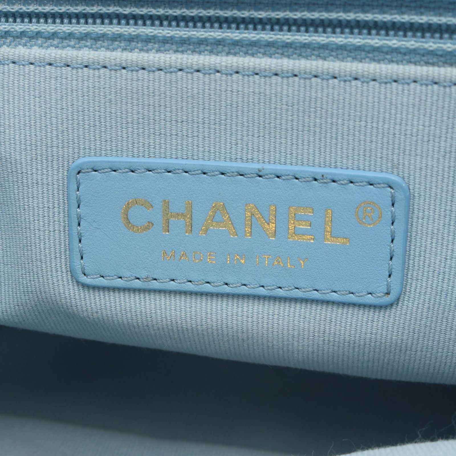 Chanel Shoulder Bag Quilted Light Blue Lambskin Small Flap Chain — view 4