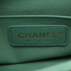 Chanel Shoulder Bag Mini Quilted Oval Logo Top Handle 2-Way Green Lambskin Mini — view 4