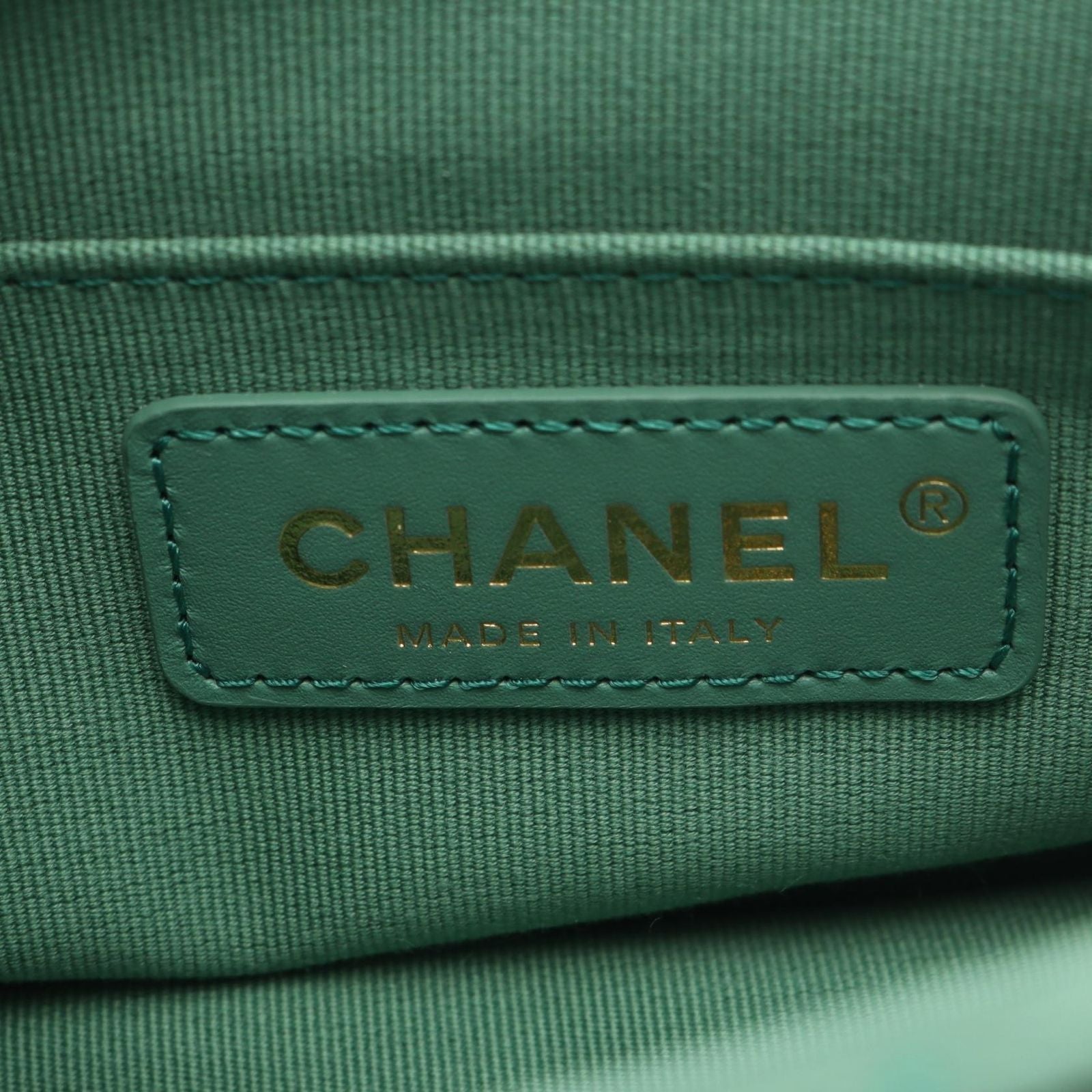 Chanel Shoulder Bag Mini Quilted Oval Logo Top Handle 2-Way Green Lambskin Mini — view 4