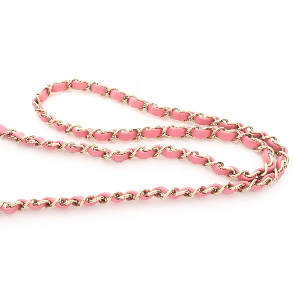 Chanel Shoulder Bag Mini Quilted Pink Lambskin Chain — view 7